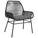 9 dele spisebordssæt til haven m. hynder polyrattan glas sort