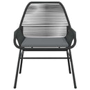 9 dele spisebordssæt til haven m. hynder polyrattan glas sort