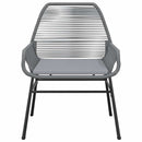 5 dele spisebordssæt til haven med hynder polyrattan glas grå