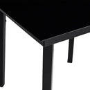 5 dele spisebordssæt til haven med hynder polyrattan glas grå