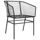 3 dele spisebordssæt til haven polyrattan glas sort