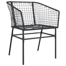 5 dele spisebordssæt til haven polyrattan glas sort