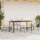 5 dele spisebordssæt til haven polyrattan glas brun