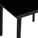 5 dele spisebordssæt til haven m. hynder polyrattan glas sort
