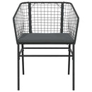 7 dele spisebordssæt til haven m. hynder polyrattan glas sort