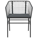 7 dele spisebordssæt til haven m. hynder polyrattan glas sort