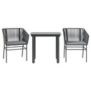 3 dele spisebordssæt til haven m. hynder polyrattan glas sort