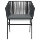 3 dele spisebordssæt til haven m. hynder polyrattan glas sort