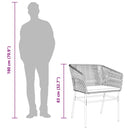 3 dele spisebordssæt til haven m. hynder polyrattan glas sort