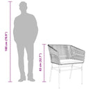5 dele spisebordssæt til haven m. hynder polyrattan glas sort