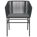 7 dele spisebordssæt til haven m. hynder polyrattan glas sort