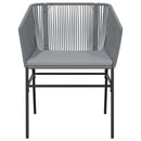 5 dele spisebordssæt til haven med hynder polyrattan glas grå
