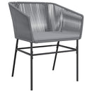 9 dele spisebordssæt til haven med hynder polyrattan glas grå