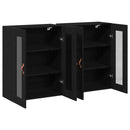 Væggeskabe 2 pcs Sort eg 69,5 x 34 x 90 cm Konstrueret træ