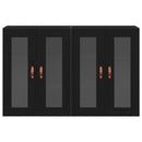 Væggeskabe 2 pcs Sort eg 69,5 x 34 x 90 cm Konstrueret træ