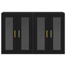 Væggeskabe 2 pcs Sort eg 69,5 x 34 x 90 cm Konstrueret træ