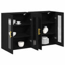 Væggeskabe 2 pcs Sort eg 69,5 x 34 x 90 cm Konstrueret træ