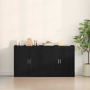 Sideboard 2 pcs Sort eg 79 x 38 x 80 cm Konstrueret træ