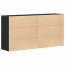 Sideboard 2 pcs Sort eg 79 x 38 x 80 cm Konstrueret træ