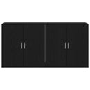 Sideboard 2 pcs Sort eg 79 x 38 x 80 cm Konstrueret træ