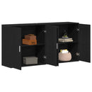 Sideboard 2 pcs Sort eg 79 x 38 x 80 cm Konstrueret træ