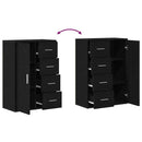 Sideboard 2 pcs Sort eg 60 x 31 x 84 cm Konstrueret træ