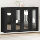 Væggeskabe 2 pcs Sort eg 69,5 x 34 x 90 cm Konstrueret træ