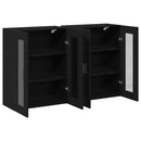 Væggeskabe 2 pcs Sort eg 69,5 x 34 x 90 cm Konstrueret træ