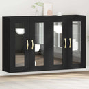 Væggeskabe 2 pcs Sort eg 69,5 x 34 x 90 cm Konstrueret træ