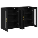 Væggeskabe 2 pcs Sort eg 69,5 x 34 x 90 cm Konstrueret træ
