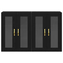 Væggeskabe 2 pcs Sort eg 69,5 x 34 x 90 cm Konstrueret træ