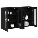Væggeskabe 2 pcs Sort eg 69,5 x 34 x 90 cm Konstrueret træ