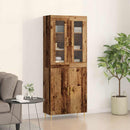 Highboard 2 pcs Gammelt træ Konstrueret træ