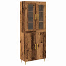 Highboard 2 pcs Gammelt træ Konstrueret træ