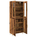 Highboard 2 pcs Gammelt træ Konstrueret træ