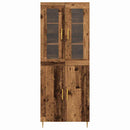 Highboard 2 pcs Gammelt træ Konstrueret træ