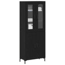 Highboard 2 pcs Sort eg 69,5 x 34 x 180 cm Konstrueret træ