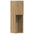 TV-skab med LED -strimmellys 4 pcs artisan eg Konstrueret træ