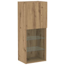 TV-skab med LED -strimmellys 4 pcs artisan eg Konstrueret træ