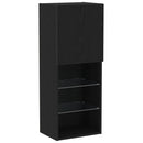 TV-skab med LED -strimmellys 4 pcs Sort eg Konstrueret træ
