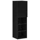 TV-skab med LED -strimmellys 4 pcs Sort eg Konstrueret træ