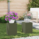 Planteholder 2 pcs Olivengrøn 24 x 24 x 35 cm Stål