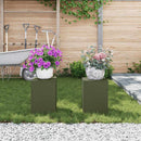 Planteholder 2 pcs Olivengrøn 24 x 24 x 35 cm Stål