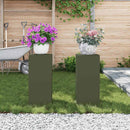 Planteholder 2 pcs Olivengrøn 24 x 24 x 55 cm Stål