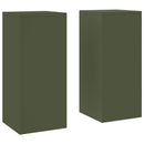 Planteholder 2 pcs Olivengrøn 24 x 24 x 55 cm Stål