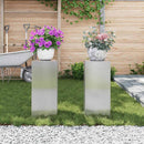 Planteholder 2 pcs Sølv 24 x 24 x 55 cm Rustfrit stål