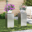 Planteholder 2 pcs Sølv 24 x 24 x 55 cm Galvaniseret stål
