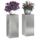 Planteholder 2 pcs Sølv 24 x 24 x 55 cm Galvaniseret stål
