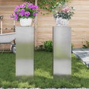 Planteholder 2 pcs Sølv 24 x 24 x 75 cm Rustfrit stål