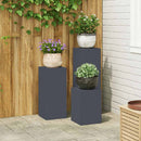 Planteholder 3 pcs Antracit Stål
